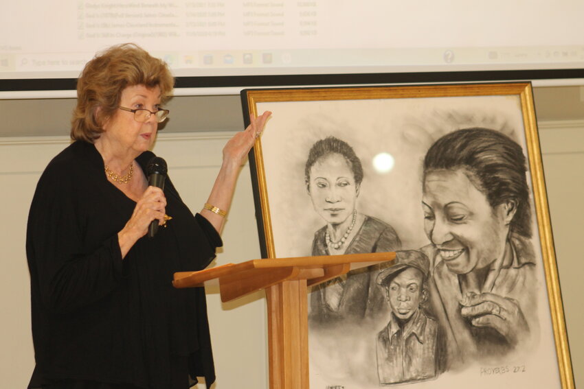 Dr. Cathy Powers shared her story of meeting Augusta Savage, which she said was a formative moment in her childhood.