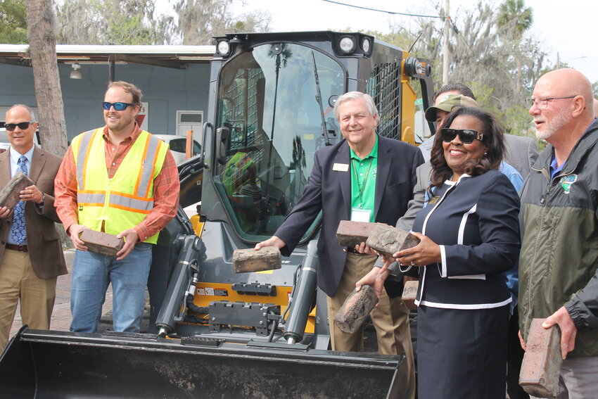 (From left to right) City Councilmember Matt Johnson, CGC, Inc. Project Manager Jonny Barton, City Manager Steve Kennedy, Mayor Connie Butler and WGI, Inc. Project Manager Josh Mattox