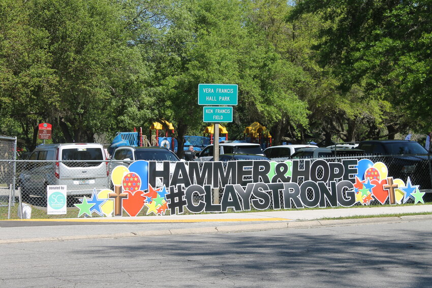 A welcoming sign for Hammer and Hope which welcomed the Green Cove Springs community.