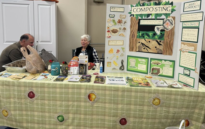 Garden club member Karen Donovan manned a table that explained how to compost, recycle and reuse in your own back yard.