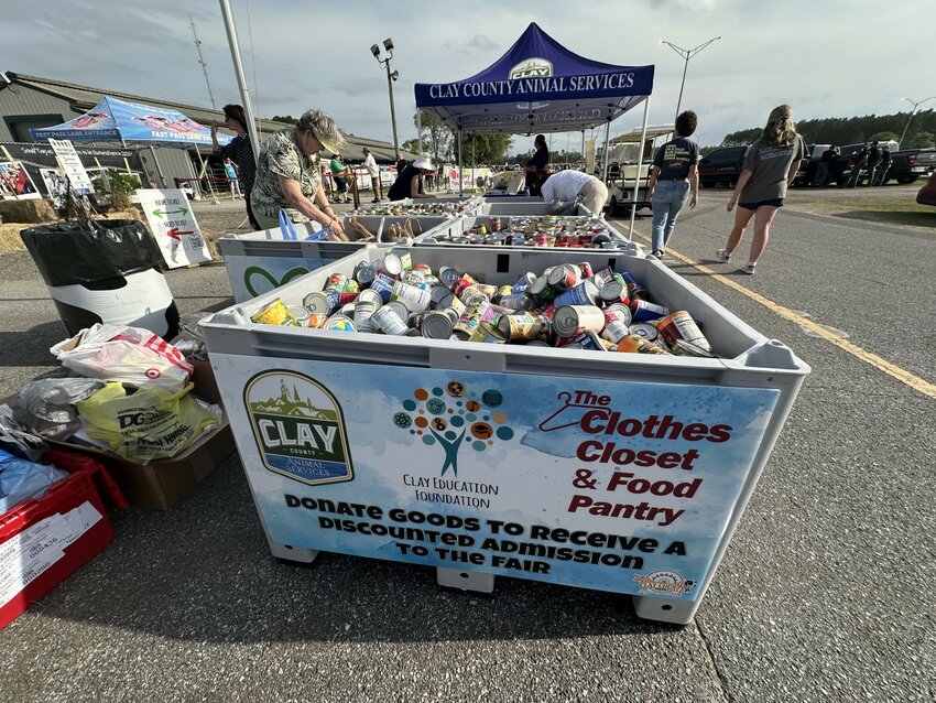 Tuesday was Our Fair Cares Day and fair-goers responded overwhelmingly by filling donation bins for the Clothes Closet and Food Pantry at Orange Park, Clay County Animal Animal Services and the Clay County Education Foundation.