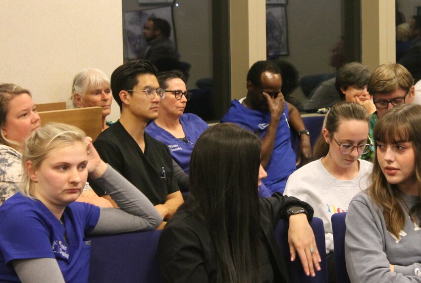 Patients and staff packed Town Hall last Tuesday to speak out against the new ordinance or to find a compromise for the parking problems on Blake Avenue.