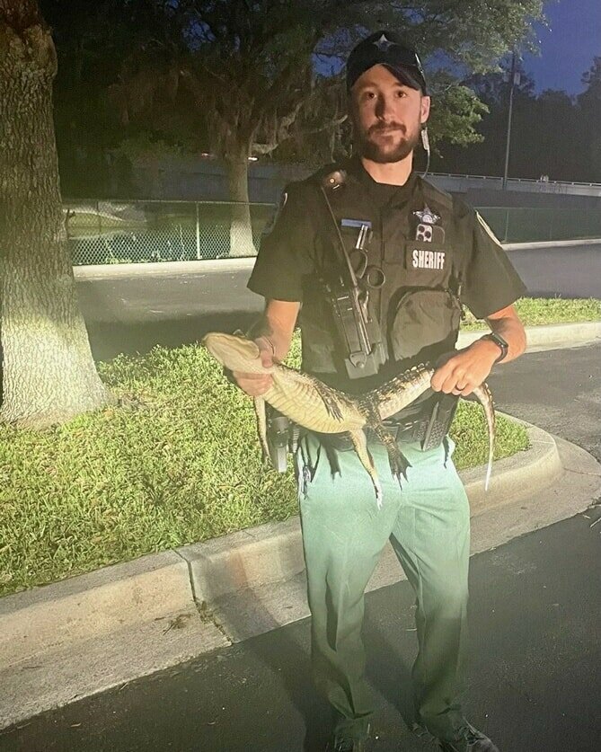 Rookie Deputy Tyler North caught this 3-footer at Kids First preschool in Middleburg on April 11.