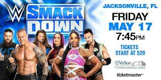 WWE Smackdown will be at the VyStar Veterans Memorial Arena on Friday, May 17, at 7:45 p.m.