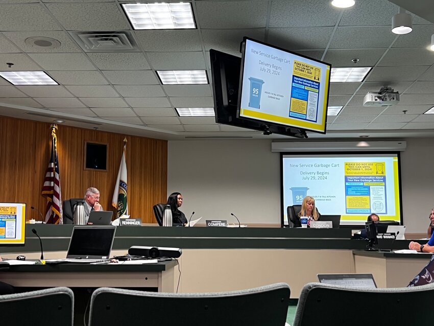 The BCC discussed the new garbage services at Tuesday night's meeting. Residents can expect to see deliveries of the new containers beginning July 29.