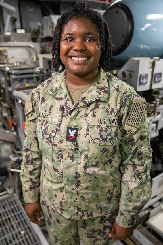 U.S. Navy Petty Officer 2nd Class Dera Jones.