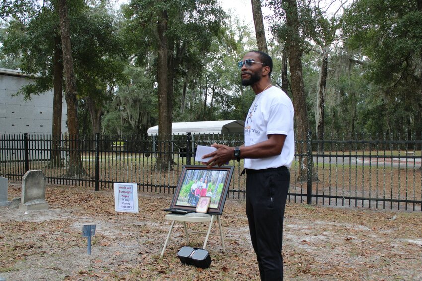 Guests heard about Annie Lee Keyes from her own son, who detailed her experience teaching Black and White children during the start of integration at T.C. Miller Elementary.