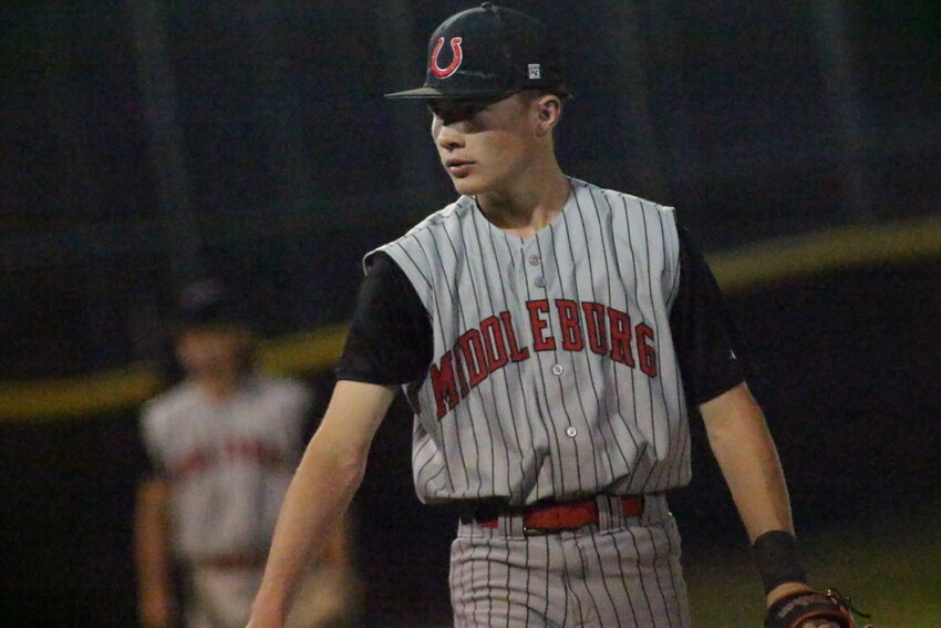 Middleburg High pitcher Ethan Karaim held tough on the m ound against Eagle