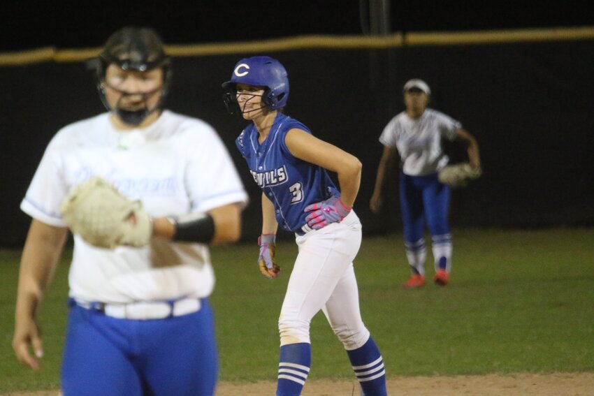 Clay High's Amiah Carrubba got to second in tense seventh inning by Clay, but Ridgeview pitcher Saige Bialek finished the game with Panthers 8-7 win.