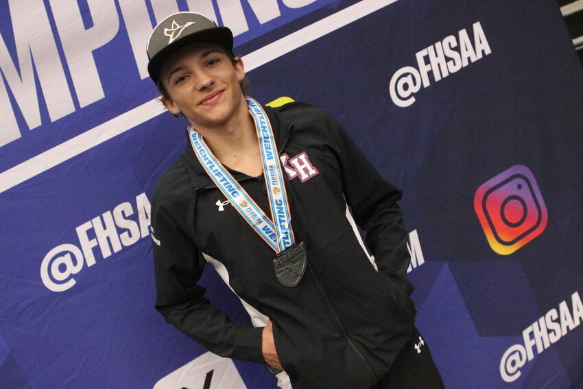 Keystone Heights 119 weightlifter Elijah Mize won his state title in Traditional as the Indians finished third in Class 1A to area rivals Fort White and Willison.