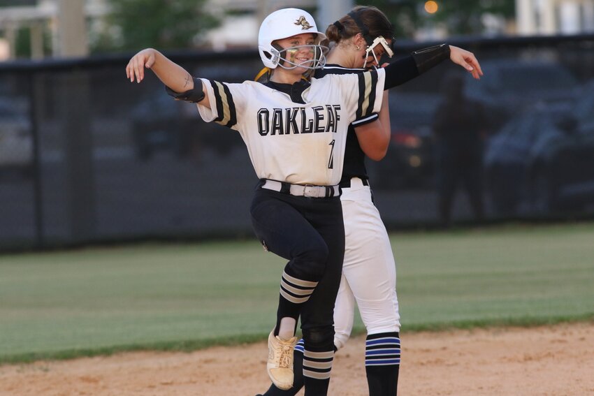 Oakleaf High senior Jaydyn Beall socked a double in the seventh inning to start a rally that got a 2-1 region playoff win over Bartram Trail. Oakleaf travels to No. 1 Pace for the region semifinal.
