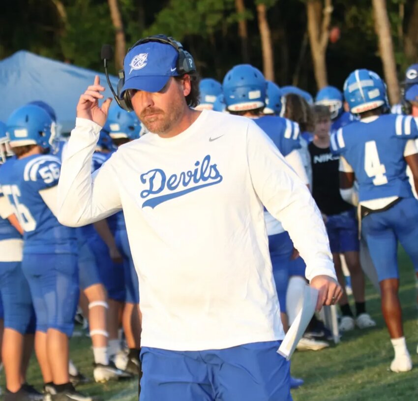 Clay High first year football coach Jeff Gierke got a dramatic 21-18 game in the first half in his spring game against Palatka High School.