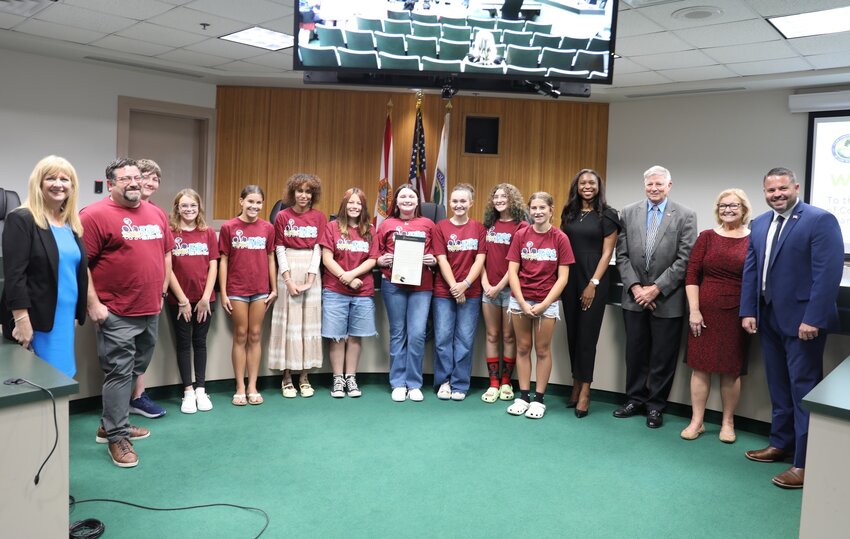 Lake Asbury Junior High’s Kids Helping Kids Club was recognized Tuesday night at the BCC meeting.