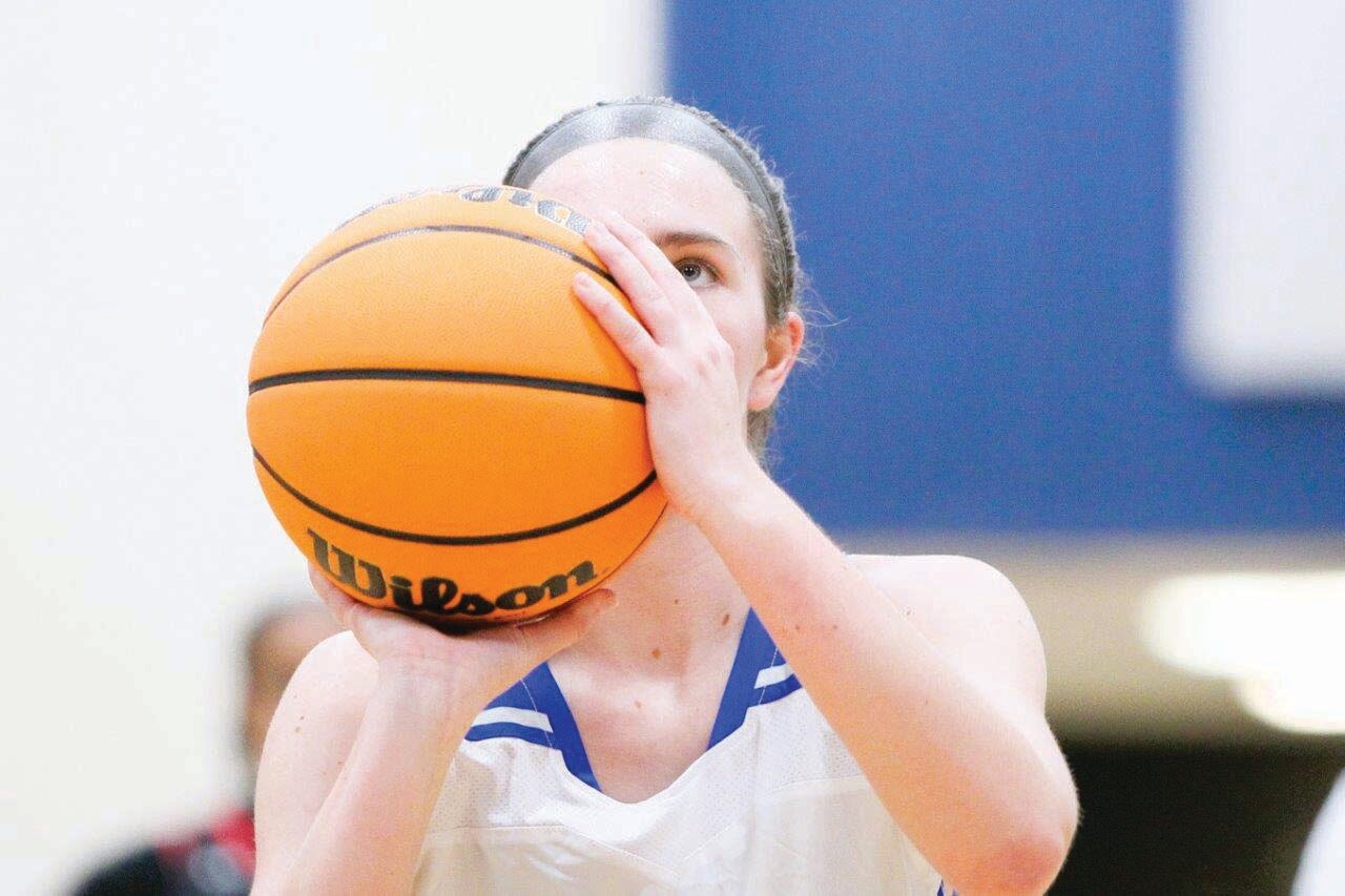 Clay guard Teaghan Moses keeps her eye on the ball for a free throw.