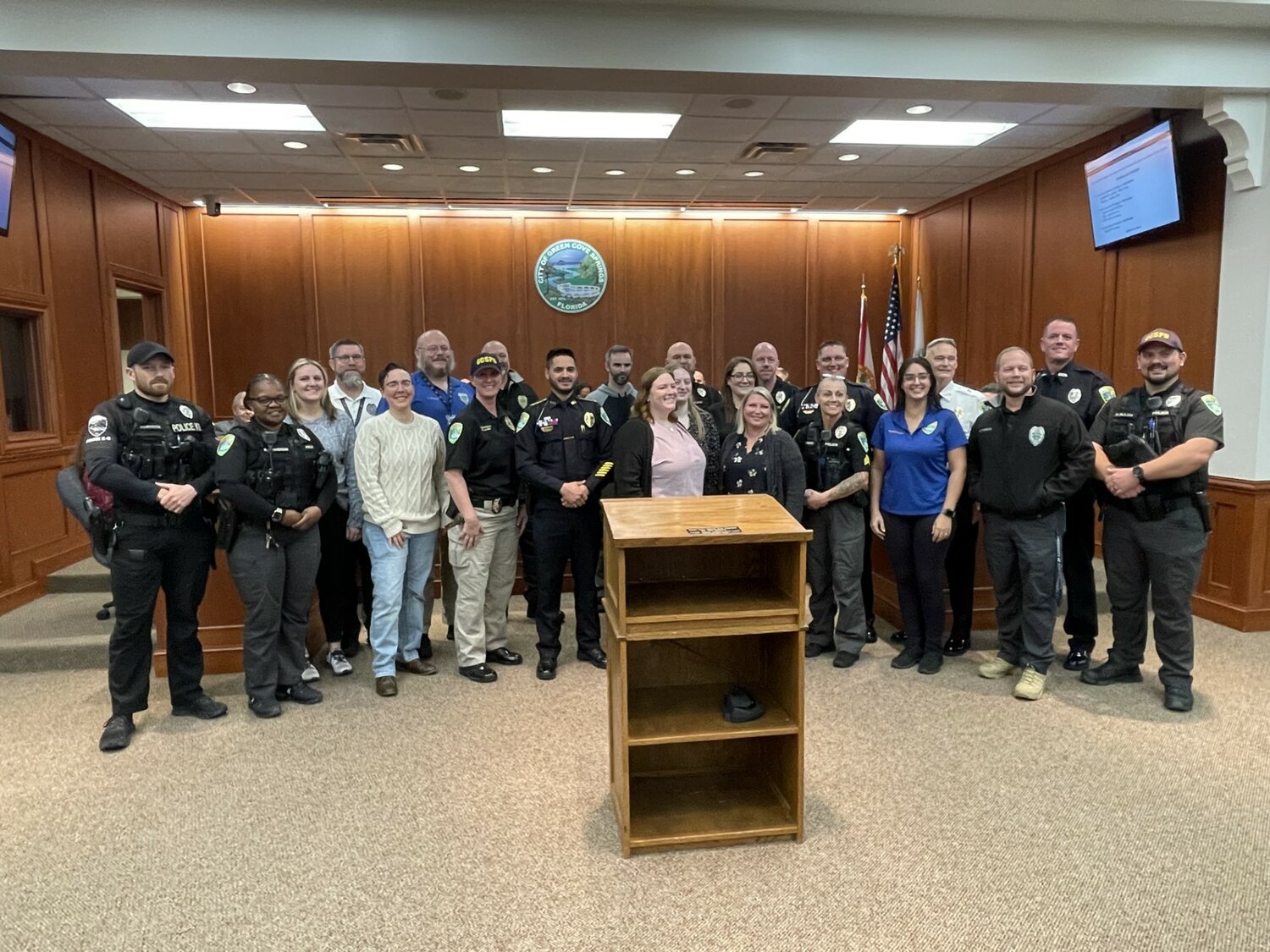 Green Cove Springs Police Department was thanked for its role in facilitating a safe, enjoyable experience during the Christmas on Walnut parade.