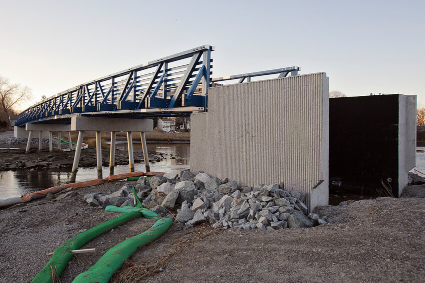 The "Broken Bridge" over the Kickemuit River as it appeared in December of 2024.