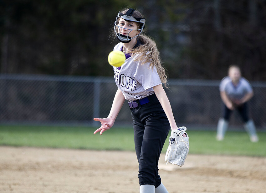 Freshman pitcher Madison Andrews earned the first win of her career and the Mt. Hope High School softball team picked up its initial win of 2025, an 11-1 victory over Woonsocket on April 23.