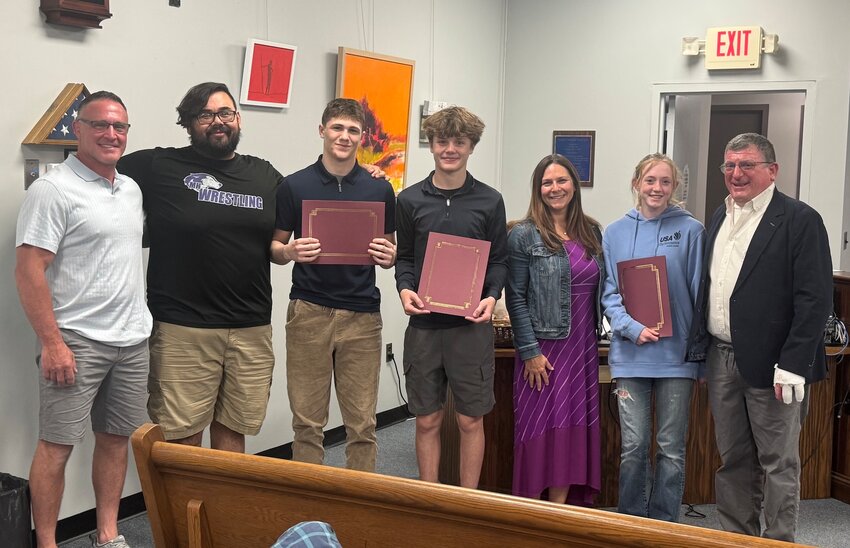 The Warren Town Council noted state champion Mt. Hope High School athletes from the 2024-25 winter sports season at its May 13 meeting.