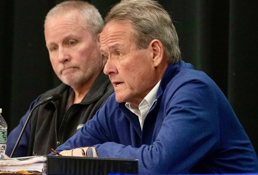 Little Compton Budget Committee chairman George Crowell at a recent budget hearing.