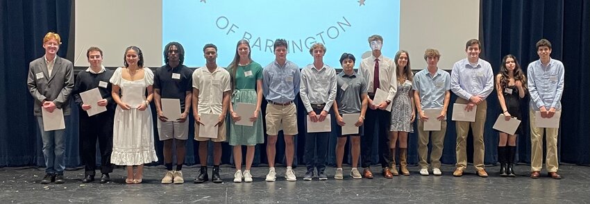 Award winners gather for a photo following the Community Scholarship Fund of Barrington's annual ceremony.