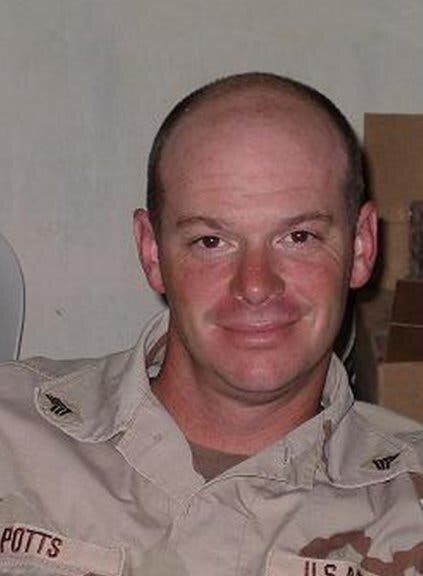 Staff Sgt. Christopher Potts deployed to Iraq in March 2004 and was tragically killed during combat operations in Taji on Oct. 3, 2004, which was his birthday.