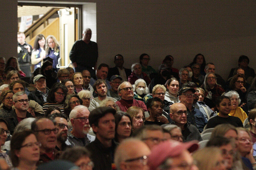 It was a full house at Riverside Middle School’s auditorium on Thursday night for a town hall event with Rep. Gabe Amo and Attorney General Peter Neronha.
