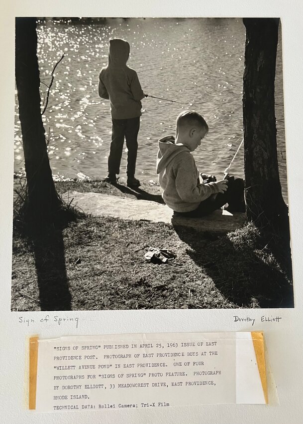 Of many different prints the sisters found in their late mother's possessions, some had more information than others. This one is said to have been taken for a story in the East Providence Post from April 1963 that looks at the "Signs of spring". It was taken at Willett Avenue Pond.