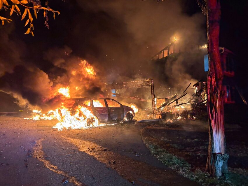 Improperly discarded fireworks spark three-alarm fire in Tiverton