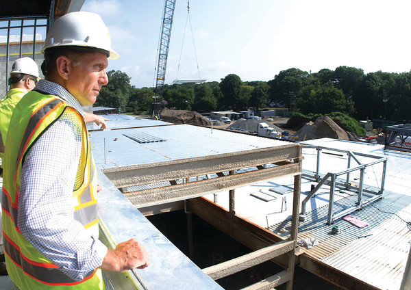 Barrington Superintendent of Schools Michael Messore, shown during the construction of the new middle school, recently told staff members he was retiring at the end of the school year.