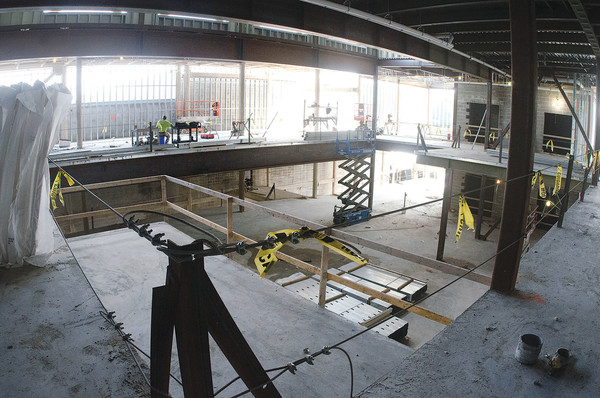 Barrington received reimbursements from the state when building the new middle school &mdash; pictured is the school's media center under construction a few years ago.