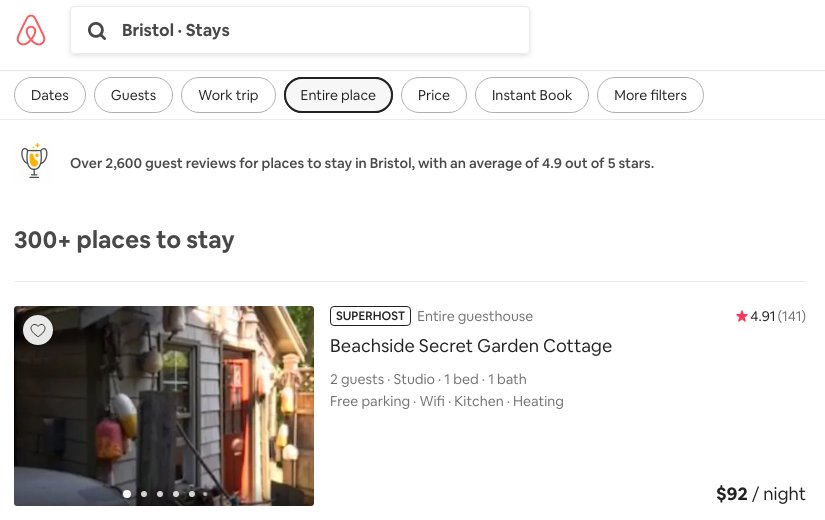 The popular website Airbnb promotes more than 300 places to stay in and near Bristol.