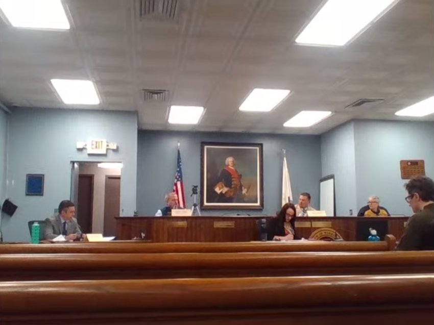 Live feed still taken from the Wednesday, March 25 Joint Finance Committee meeting at Warren Town Hall.