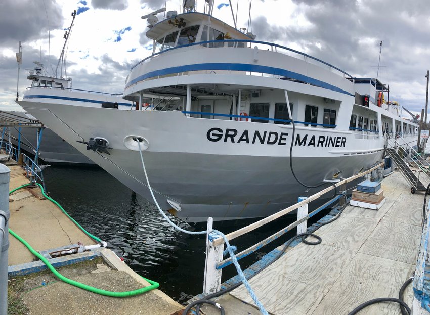 The Blount Grande Mariner (foreground) and Grand Caribe (rear) have been offered as isolation housing for medical professionals fighting the Covid-19 virus.