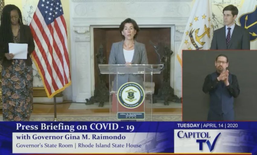 Gov. Gina Raimondo talks about the new order requiring all employees in customer-facing businesses to wear face coverings.