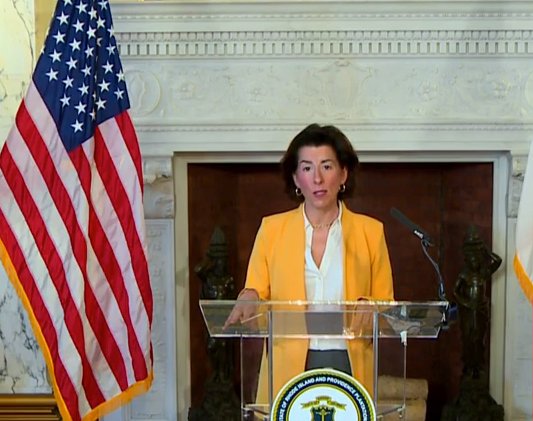 RI Governor Gina Raimondo reminded people that social gatherings are still limited to groups of five or less.