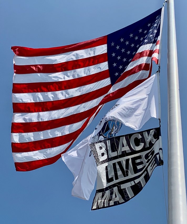 The Black Lives Matter flag flew over Bristol Town Hall for several weeks in June.