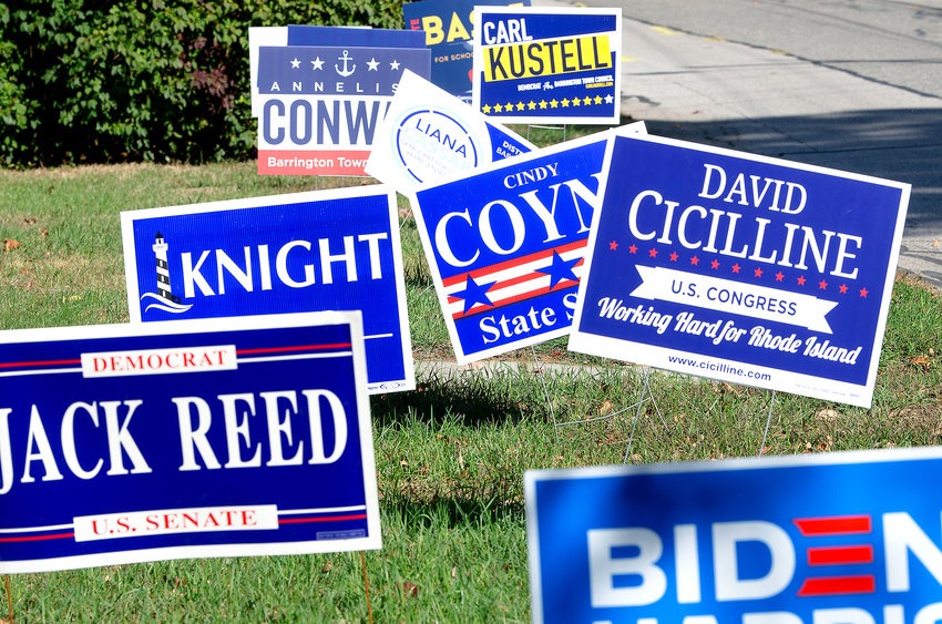 In years past, Barrington's Republican and Democratic town committees held an agreement banning the use of political lawn signs. That agreement fell by the side of the road a few years ago.