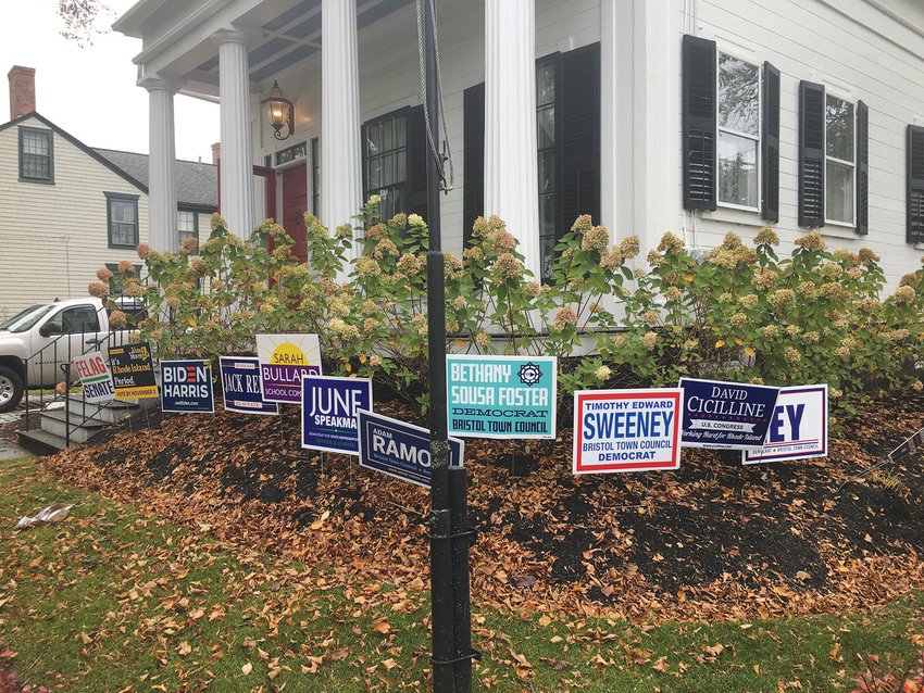 The Church Street home of current Bristol Democratic Town Committee Chairman Erich Haslehurst displays signs for the majority of endorsed Democrats in the region. Current Bristol Town Council Chairman (and endorsed candidate) Nathan Calouro&rsquo;s sign does not appear here, nor on numerous other lawns throughout town where the signs of his Democratic running mates (the aforementioned &ldquo;progressives&rdquo;) appear. In the case of this home, there&rsquo;s a reason. Mr. Calouro said he was asked if he wanted to place his sign here, but he declined the offer. Mr. Calouro said he typically displays only his own sign at his home, so he has not traditionally asked other candidates to display his sign on theirs, as he does not believe that would be fair.