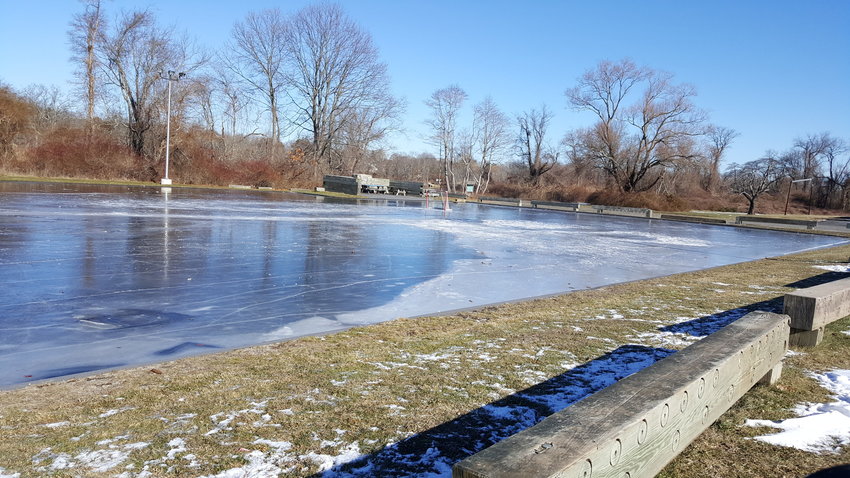 This photo taken in a previous year shows the Legion Way ice rink. A Park and Recreation Commission member said the rink is in need of repairs.