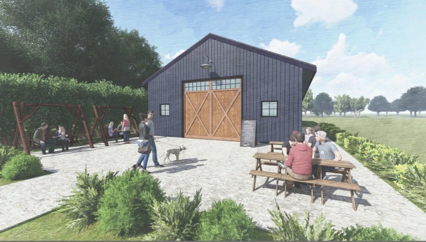 Architect&rsquo;s conceptual drawing shows what Ragged Island Brewing Co.&rsquo;s brewing facility and taproom would look like after renovations on an existing barn are completed.