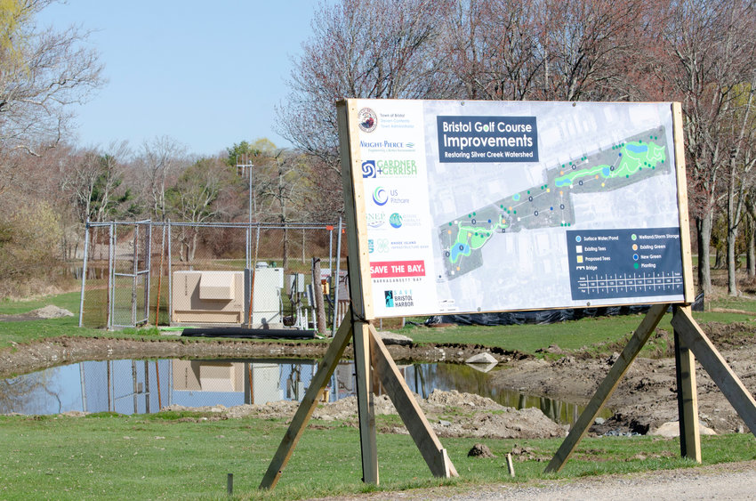 A sign during the preparation of the course last year shows the ultimate goal for the site, which is now close to completion.