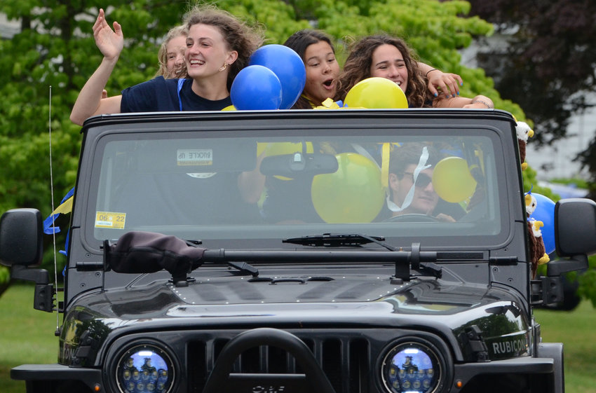 Members of the Barrington High School senior class were treated to a special car parade on Friday, June 4.