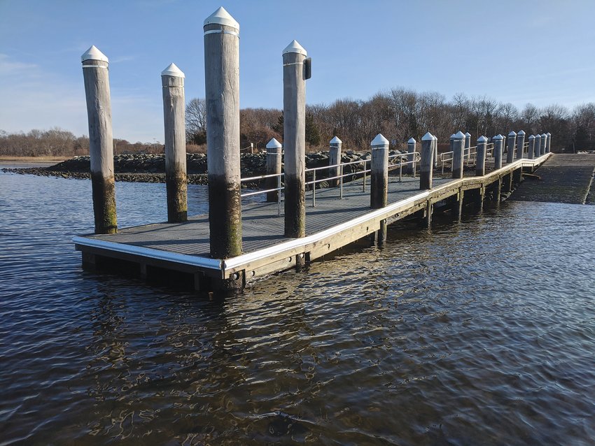 The improved Colt Park dock has new timbers, rub-rails and pile caps.