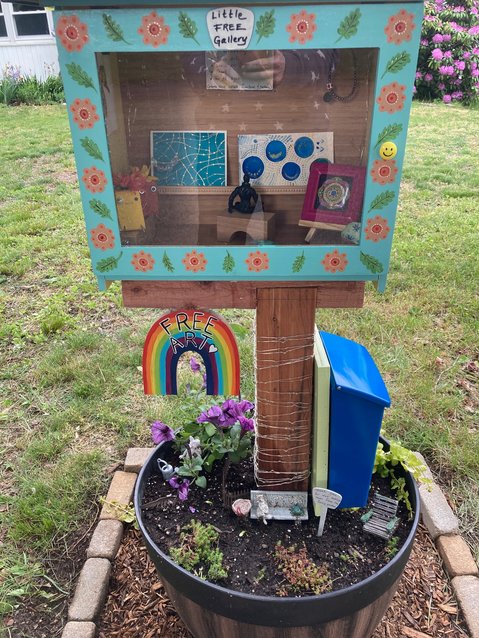 Barrington resident Kira Cortese recently created a Little Free Art Gallery in her front yard.
