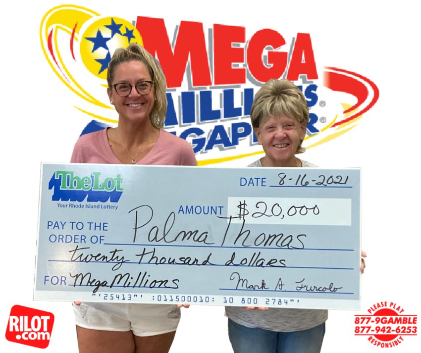 East Providence's Palma Thomas (right) recently claimed her RILOT winnings.