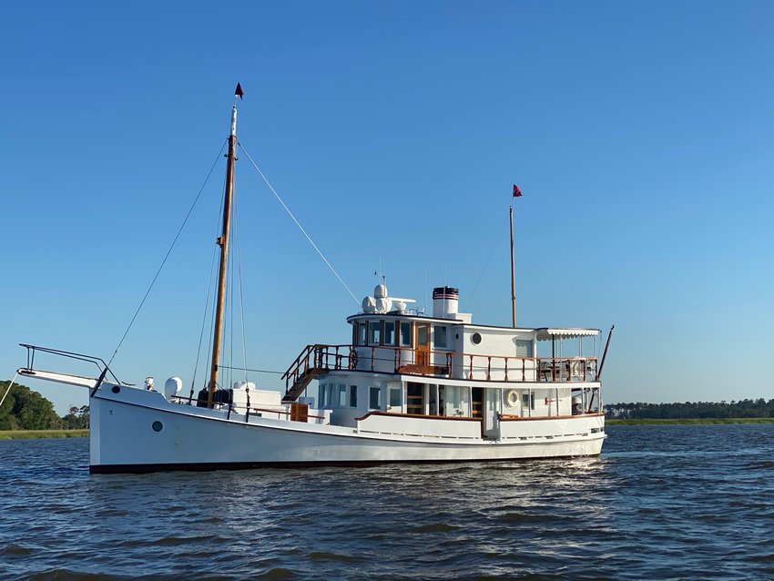Just one of the classic American wooden yachts restored and preserved by McMillen Yachts that was saved by the Portsmouth Fire Department and other firefighters during the big fire at Hinckley Yard on Dec. 10, according to Earl McMillen III.