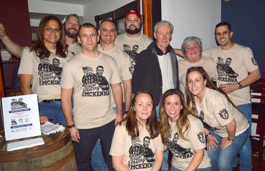 The 1st Sgt. P. Andrew McKenna Fundraising Committee deserves a loud of applause for their efforts in keeping alive the memory of a great American war hero. They include standing (l-r): Philicia Pacheco, Calvin Boersma, Scott Grimo, Robert McKenna, Cliff Jorge, Peter McKenna, Carol McKenna, Jonathan Ferreira, and front row left-right Julie McKenna, Charlene Ferreira, and Gina-Marie Jorge.