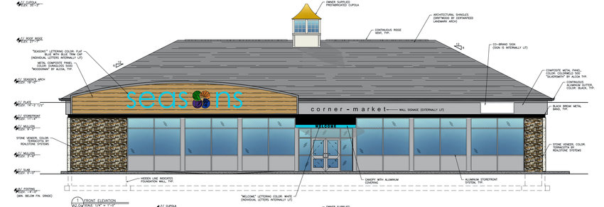 An architect's rendering of the proposed Seasons Corner Market.