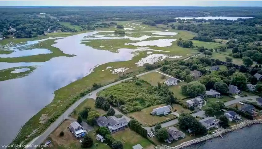 This stretch of Seapowet Avenue in Tiverton saw some waterview land parcels jump as much as 178 during the recent revaluation, while waterfront parcels lost value.