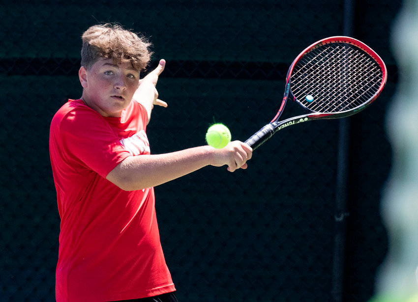 James McShane beat Christian Resinger in straight sets 6-3, 6-4, to secure the deciding point for the Townies as they captured the 2022 Division III boys&rsquo; tennis championship with a 4-2 win over Chariho in front of a couple hundred spectators at the Brown University tennis facility.